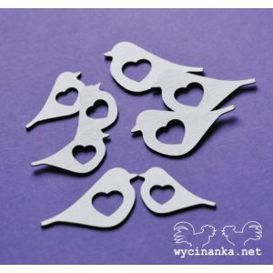 Tekturka Wycinanka Love Letter - Ptaki z sercami, 8szt